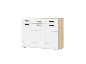 Комод 1200 КМ-01 Либерти (дуб сонома/белый глянец) в Плотниково - plotnikovo.mebel-nsk.ru | фото