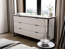 Комод 6 ящиков Нора (персидский жемчуг) в Плотниково - plotnikovo.mebel-nsk.ru | фото