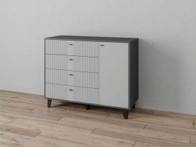 Комод «Катрин-13» (графит/светло-серый) в Плотниково - plotnikovo.mebel-nsk.ru | фото