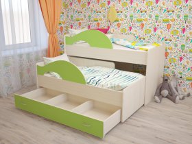 Кровать детская двухуровневая Радуга 80*160 в Плотниково - plotnikovo.mebel-nsk.ru | фото