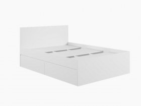 Кровать двуспальная с ящиками 1,4м Мадера-М1400 (белый) в Плотниково - plotnikovo.mebel-nsk.ru | фото