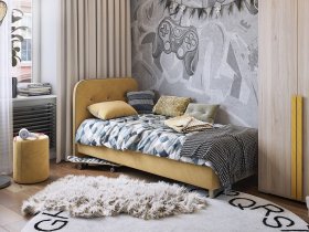 Кровать односпальная Лео 0,9 м в Плотниково - plotnikovo.mebel-nsk.ru | фото