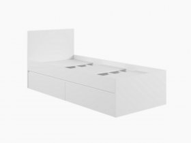 Кровать односпальная с ящиками 0,9м Мадера-М900 (белый) в Плотниково - plotnikovo.mebel-nsk.ru | фото