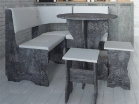 Кухонный уголок Лотос  (цемент темный к/з White) в Плотниково - plotnikovo.mebel-nsk.ru | фото