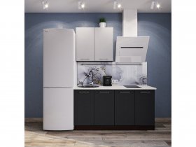 Модульная кухня Классика (белый глянец/черный) в Плотниково - plotnikovo.mebel-nsk.ru | фото