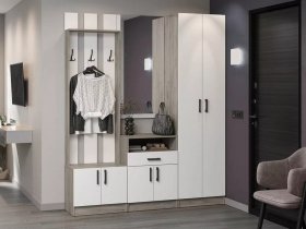 Модульная прихожая Вега (дуб крафт серый/белый) в Плотниково - plotnikovo.mebel-nsk.ru | фото