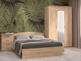 Модульная спальня Ирина (дуб крафт золотой) в Плотниково - plotnikovo.mebel-nsk.ru | фото