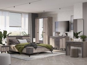 Модульная спальня Кассандра (дуб смоки/MF14) в Плотниково - plotnikovo.mebel-nsk.ru | фото