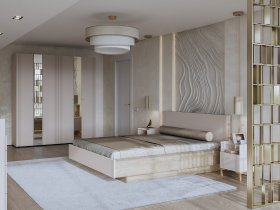 Модульная спальня Одетта (дуб эндгрей/меланж) в Плотниково - plotnikovo.mebel-nsk.ru | фото