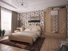 Модульная спальня Виктория-1 (дуб сонома) в Плотниково - plotnikovo.mebel-nsk.ru | фото