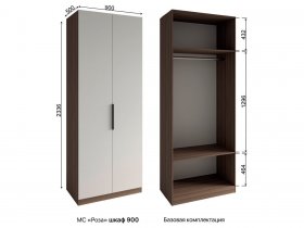 Шкаф 900 Роза (орех франклин карамельный/бежевый скин) в Плотниково - plotnikovo.mebel-nsk.ru | фото