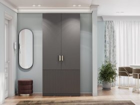 Шкаф двухстворчатый Эккервуд (Нью) (графит) в Плотниково - plotnikovo.mebel-nsk.ru | фото