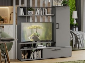 Стенка «Сиена» (графит серый) в Плотниково - plotnikovo.mebel-nsk.ru | фото