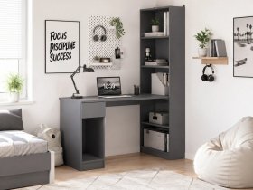 Стол письменный угловой «Лайт» 10.01 (темно-серый) в Плотниково - plotnikovo.mebel-nsk.ru | фото