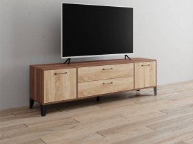 Тумба под ТВ Парус-13 (ясень шимо темный/дуб сонома) в Плотниково - plotnikovo.mebel-nsk.ru | фото