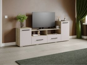 Тумба под ТВ Парус-2 (дуб крафт серый/кашемир) в Плотниково - plotnikovo.mebel-nsk.ru | фото