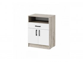 Тумба ТБ-1 Вега (дуб крафт серый/белый) в Плотниково - plotnikovo.mebel-nsk.ru | фото